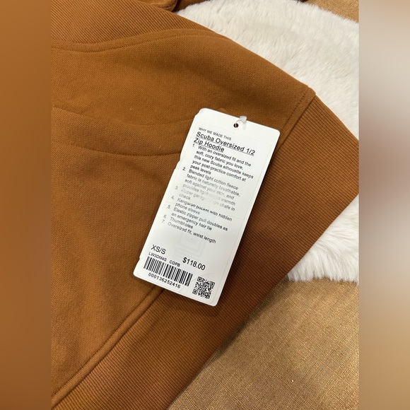 NWT Lululemon Scuba Oversized Half-Zip Hoodie in Copper Brown - XS/S - Picture 6 of 8
